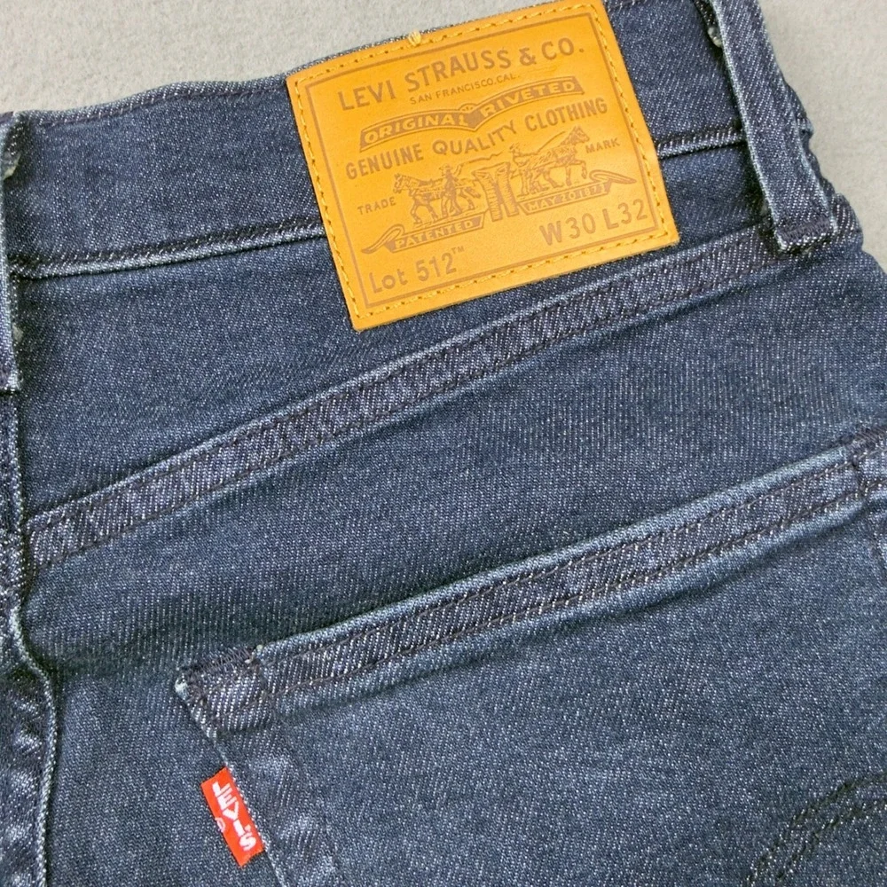Levis 512 Slim Taper Jeans Mens W30 L32 Dark Indigo Blue Denim Pants